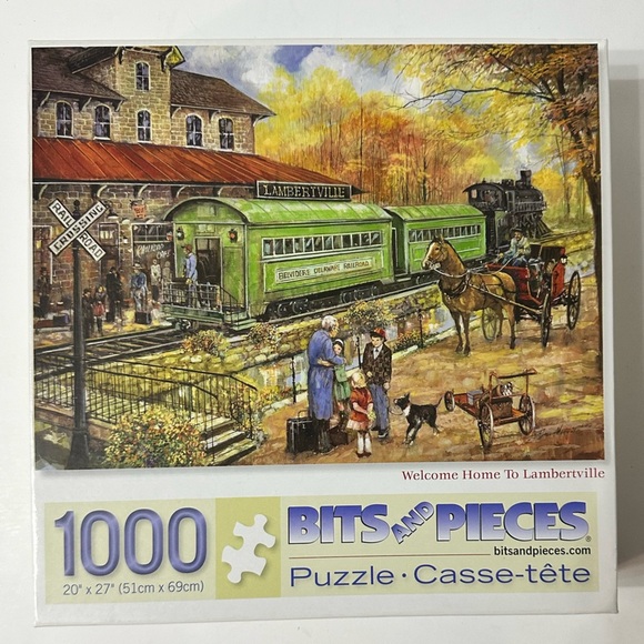 🧩 Bits and Pieces - Welcome Home to Lambertville 1000 Piece Jigsaw Puzzle 🚂 - Picture 1 of 2